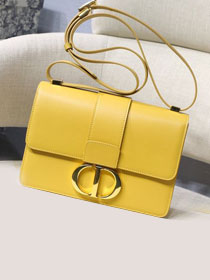 Dior original smooth calfskin 30 montaigne flap bag M9203 yellow