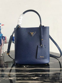 Prada original saffiano leather medium panier bag 1BA212 blue