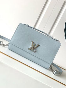 Louis vuitton original calfskin lockme clutch M56136 light blue