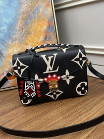 Louis vuitton original monogram giant calfskin pochette metis m45385 black