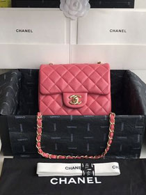 CC original lambskin super mini flap bag A35200 hot pink