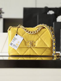 2020 CC original lambskin 19 flap bag AS1160 yellow