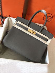 Hermes original togo leather birkin 35 bag H35-1 gris etain