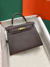 Hermes original togo leather kelly 28 bag K28-1 gris etain