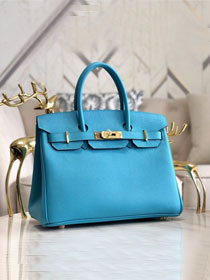 Hermes original epsom leather birkin 30 bag H30-3 blue du nord 