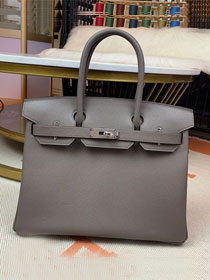 Hermes original epsom leather birkin 35 bag H35-3 gris etain