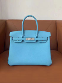 Hermes original togo leather birkin 30 bag H30-1 blue du nord 