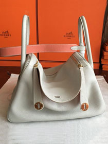 Hermes original top togo leather medium lindy 30 bag HL030 grey pearl