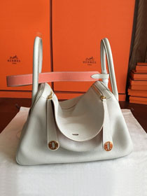 Hermes original top togo leather small lindy 26 bag H26 grey pearl