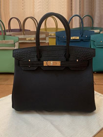 Hermes handmade original crocodile veins calfskin birkin 35 bag H35000