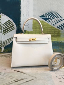 Hermes original epsom leather kelly 28 bag K28-2  white