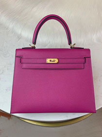 Hermes original epsom leather kelly 32 bag K32-1 peach red