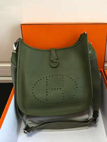 Hermes original togo leather evelyne pm shoulder bag E29 vert veronese