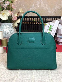 Hermes original epsom leather medium bolide 31 bag B031 emerald green