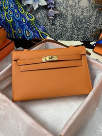 Hermes original epsom leather mini kelly 22 clutch K012 brown 