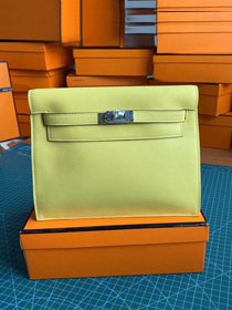 Hermes original evercolor leather kelly danse bag KD022 lemon yellow