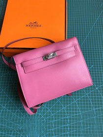 Hermes original evercolor leather kelly danse bag KD022  rose purple 