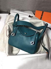 Hermes original togo leather mini lindy 19 bag H019 vert emeraude