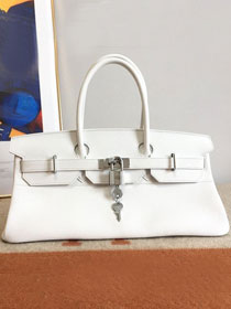 Hermes handmade original calfskin birkin 42 shoulder bag BK0058 white