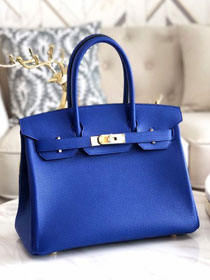 Hermes original togo leather birkin 35 bag H35-1 electric blue