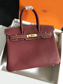 Hermes original togo leather birkin 35 bag H35-1 bordeaux