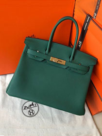 Hermes original togo leather birkin 35 bag H35-1 peacock green