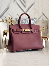 Hermes original epsom leather birkin 30 bag H30-3 bordeaux