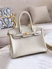 Hermes original togo leather birkin 30 bag H30-1 cream white