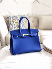 Hermes original togo leather birkin 25 bag H25-1 electric blue