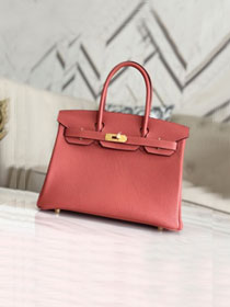 Hermes original togo leather birkin 25 bag H25-1 red bean