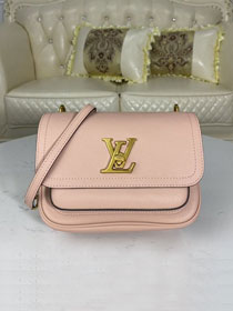 2021 louis vuitton original calfskin lockme chain pm handbag M57071 pink