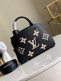 2021 louis vuitton original embossed calfskin montaigne BB handbag M45488 black