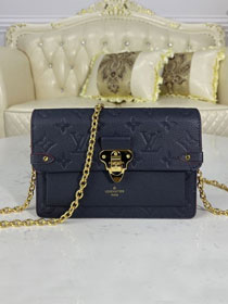 Louis vuitton original monogram calfskin vavin chain wallet M67839 navy blue