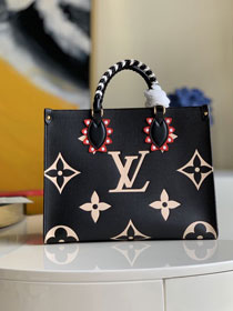 Louis vuitton original monogram giant calfskin onthego mm M45375 black