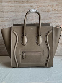 Celine original grained calfskin mini luggage handbag 189213 grey