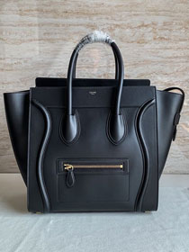 Celine original smooth calfskin mini luggage handbag 189213 black