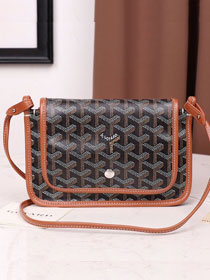 Goyard original canvas plumet pouch GY0010 black&brown