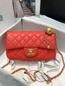 2020 CC original lambskin flap bag AS1787 coral