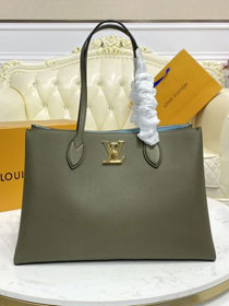 2021 Louis vuitton original calfskin lockme shopper handbag M57345 green