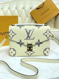 Louis vuitton original calfskin pochette metis M45384 white&silver