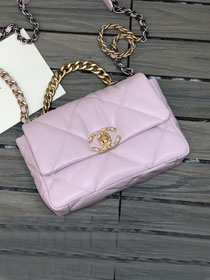 2021 CC original lambskin small 19 flap bag AS1160 light pink