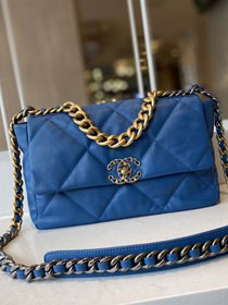 2021 CC original lambskin medium 19 flap bag AS1161 blue