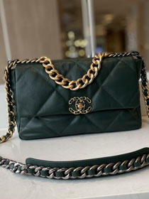 2021 CC original lambskin medium 19 flap bag AS1161 dark green