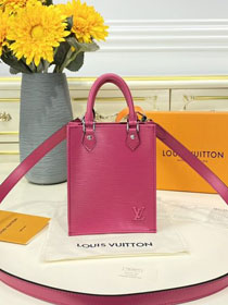 2021 louis vuitton original epi leather petit sac plat bag M69575 rose red