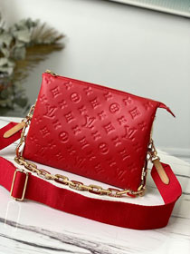 2023 Louis vuitton original lambskin coussin pm bag M57792 red