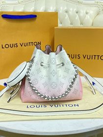 Louis vuitton original mahina leather bella bucket bag M57855 pink