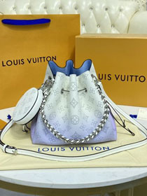 Louis vuitton original mahina leather bella bucket bag M57856 blue