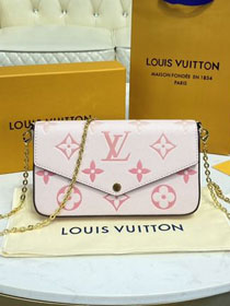 Louis vuitton original monogram calfskin felicie pochette M80498 light pink