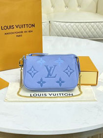 Louis vuitton original calfskin mini pochette M80502 blue