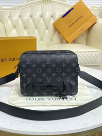 Louis vuitton original monogram eclipse steamer messenger bag M45585 black 